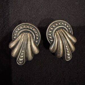 Vintage silver earrings for pierced ears.
